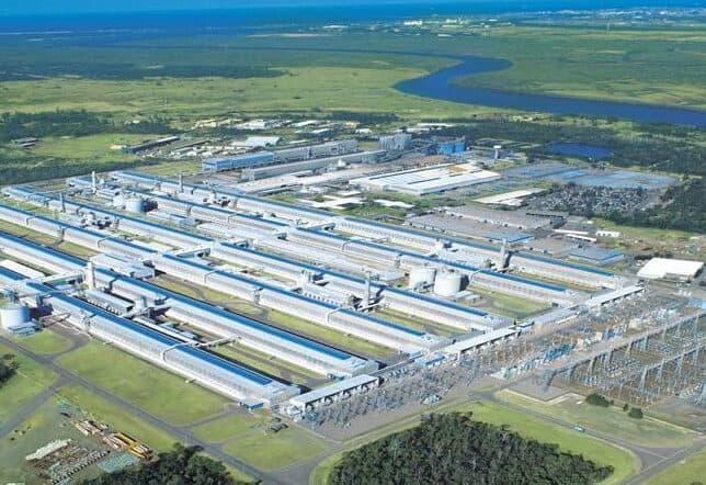 Aerial view of aluminium smelter