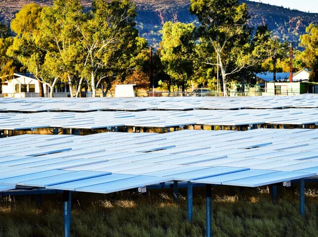 solar power station near a Town Camp in Alice Springs
