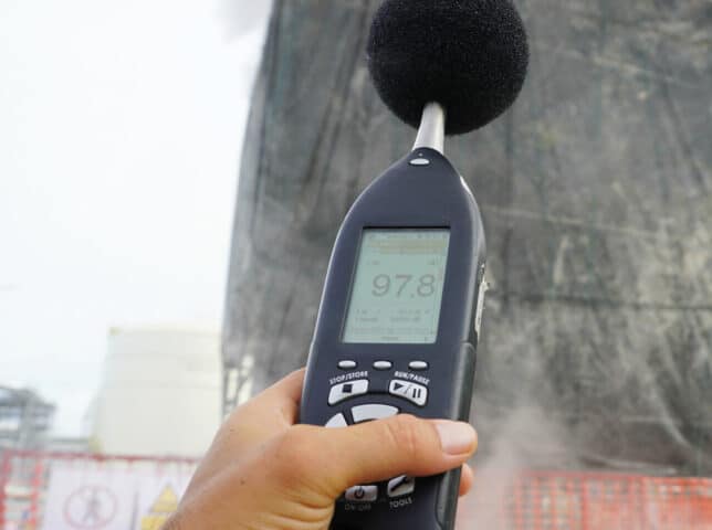 noise monitoring device at a building site